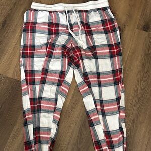 Stars Above Red and White Plaid Men's Joggers